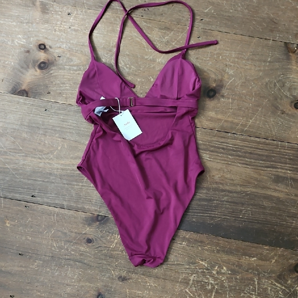 Andie One-Piece Swimsuit in Magenta - Picture 2 of 4